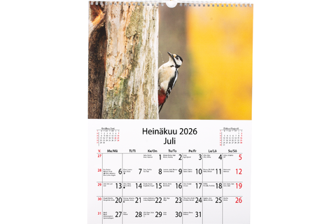 Seinäkalenteri henkarimalli  A3 Kaksikielinen